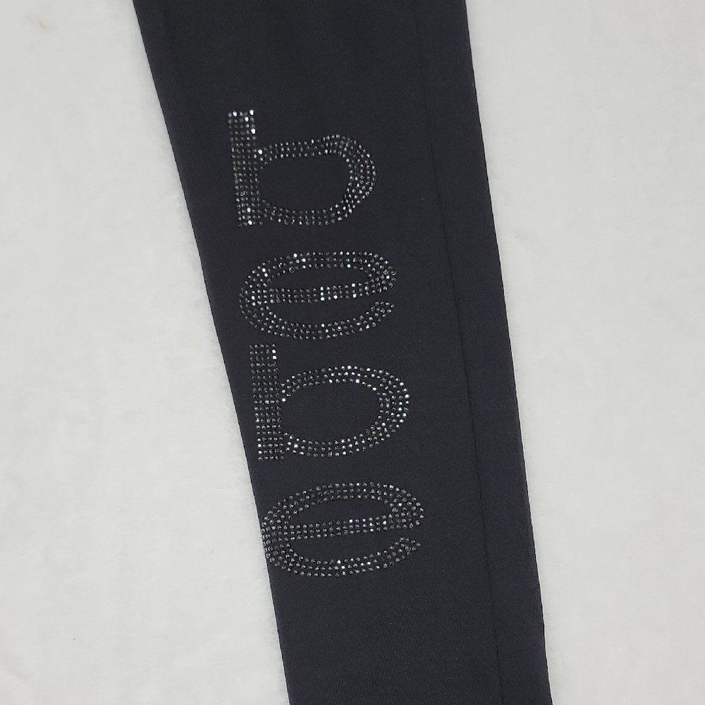 Bebe Black Rhinestone Leggings S - Picture 3 of 7